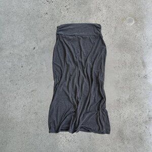 Black and grey striped midi/maxi skirt